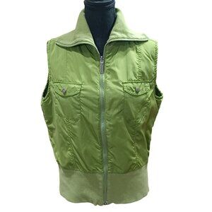 Columbia Womens XL Green Polyester Sleeveless Zip-Up Vest With Pocket Detail